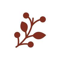 planta de café com ícone de estilo de silhueta de sementes vetor