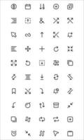 interface essencial relacionado vetor linha ícones simples definir. contém ícones gostar clima ícone, seta ícone, editar ícone, alinhar ícone, trava ícone, trava ícone e muitos mais. editável AVC. 32x32 pixel perfeito