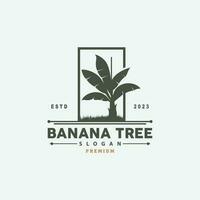 banana árvore logotipo, banana árvore simples silhueta projeto, plantar ícone símbolo vetor ilustração