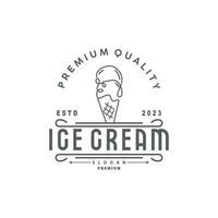 gelo creme logotipo, vetor fresco doce suave frio comida, simples minimalista inspiração Projeto