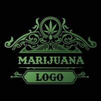 maconha vintage logotipo vetor