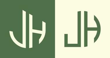 criativo simples inicial cartas jh logotipo desenhos pacote. vetor