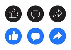 como, Comente, e compartilhar ícone vetor. social meios de comunicação elementos vetor