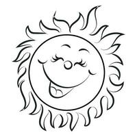 fofa Sol arte. feliz Sol para imprimir. sorridente Sol vetor ilustração usar Como cartão, adesivo ou t camisa