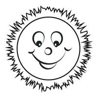 fofa Sol arte. feliz Sol para imprimir. sorridente Sol vetor ilustração usar Como cartão, adesivo ou t camisa