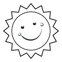 fofa Sol arte. feliz Sol para imprimir. sorridente Sol vetor ilustração usar Como cartão, adesivo ou t camisa