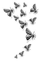 borboleta silhueta. clipart vetor isolado em branco fundo