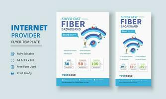 super velozes fibra banda larga folheto, Internet serviço fornecedor folheto modelo, Internet serviço fornecedor dl folheto, Internet serviço fornecedor lista acima bandeira vetor