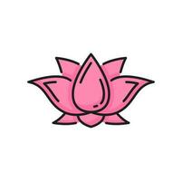 budismo símbolo, nenúfar lótus flor cor ícone vetor