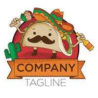 taco mascote logotipo vetor