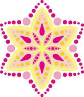 ponto pintura australiano Rosa e amarelo mandala vetor