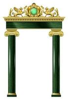 portal em arco clássico de luxo dourado com colunas vetor