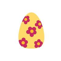 ovo de páscoa pintado com flor em estilo plano vetor