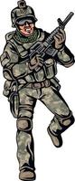 soldado camuflado com uma arma vetor