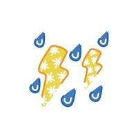 ícone isolado do símbolo do tempo de tempestade elétrica vetor