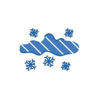 nuvens com ícone de símbolo isolado de tempo de flocos de neve vetor