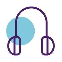 ícone de estilo de linha de áudio de fones de ouvido vetor