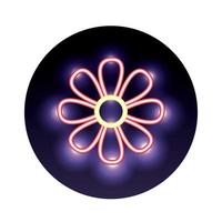 ícone de estilo de luz de néon de jardim de flores vetor