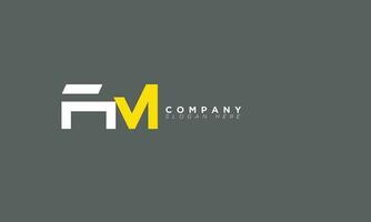 fm letras do alfabeto iniciais monograma logotipo mf, f e m vetor