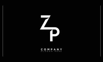 zp alfabeto cartas iniciais monograma logotipo pz, z e p vetor