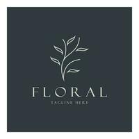 elegante floral e folha quadro. delicado botânico vetor ilustração para rótulos, spas, corporativo identidade, e Casamento convites