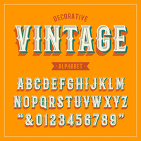 Alfabeto de vetor Vintage decorativo