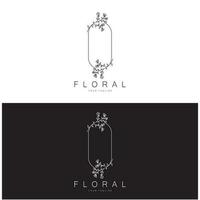 elegante floral e folha quadro. delicado botânico vetor ilustração para rótulos, spas, corporativo identidade, e Casamento convites