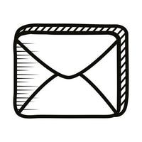 ícone de estilo de linha de doodle de correio de envelope vetor