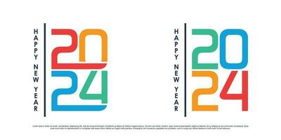 2024 feliz Novo ano logotipo vetor Projeto com moderno idéia