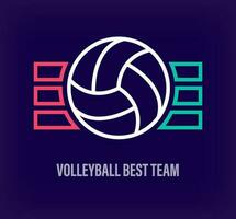 criativo voleibol melhor equipe logotipo. único cor transições. único esporte Treinamento e Academia logotipo modelo. vetor