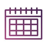 calendário lembrete data linha ícone de estilo degradante vetor