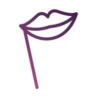 ícone de estilo degradiente de linha de acessório feminino de lábios vetor