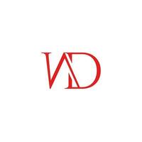 carta wd ligado elegante serifa Fonte logotipo vetor