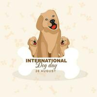 internacional cachorro dia, célebre em agosto 26. fofa cachorro mão desenhado plano ilustração. vetor ilustração Projeto.