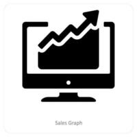 vendas gráfico e gráfico ícone conceito vetor