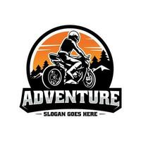 motociclista equitação motocicleta ilustração logotipo vetor