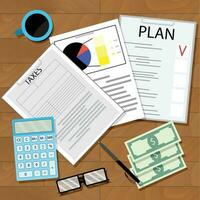 imposto plano vetor. calcular imposto e plano lucro ilustração vetor