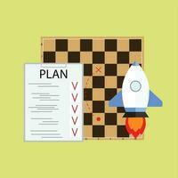 plano lançamento comece negócios. vetor organização em xadrez borda ilustração