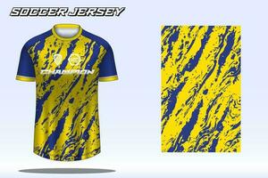 maquete de design de camiseta esportiva de camisa de futebol para clube de futebol vetor