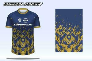 maquete de design de camiseta esportiva de camisa de futebol para clube de futebol vetor