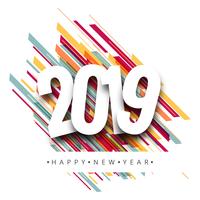 2019 feliz ano novo vetor de fundo de texto