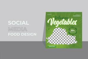 especial saudável Comida vegetal promoção social meios de comunicação postar Projeto modelo. vetor