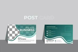 profissional vetor a primeiro o negócio agência cartão postal Projeto modelo. gradiente cor usar Projeto.