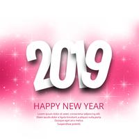 Fundo de texto lindo feliz ano novo 2019 vetor