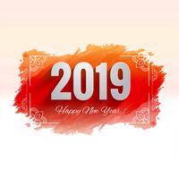 Feliz ano novo 2019 cartão celebração fundo colorido vetor