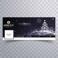 Árvore de Natal feliz com o modelo de banner do facebook vetor