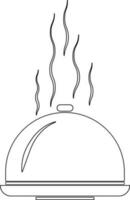 ilustração do uma coberto prato com vapor vetor