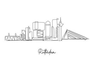 mão desenhado esboço do Rotterdam paisagem urbana. vetor ilustração linha arte