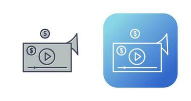 ícone de vetor de marketing de vídeo