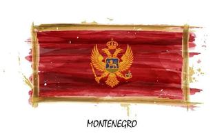 bandeira de pintura em aquarela realista de montenegro. vetor. vetor